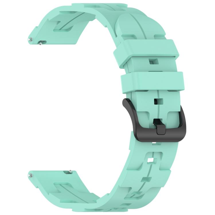 22mm Kalebol Solid Color Black Buckle Round Tail Silicone Watch Band(Teal) - free shipping - PMc TechLife - Order now!