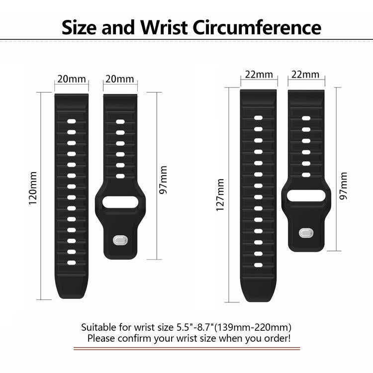 20mm Kalebol Wave Pattern Studded Buckle Silicone Watch Band(Dark Green) - free shipping - PMc TechLife - Order now!