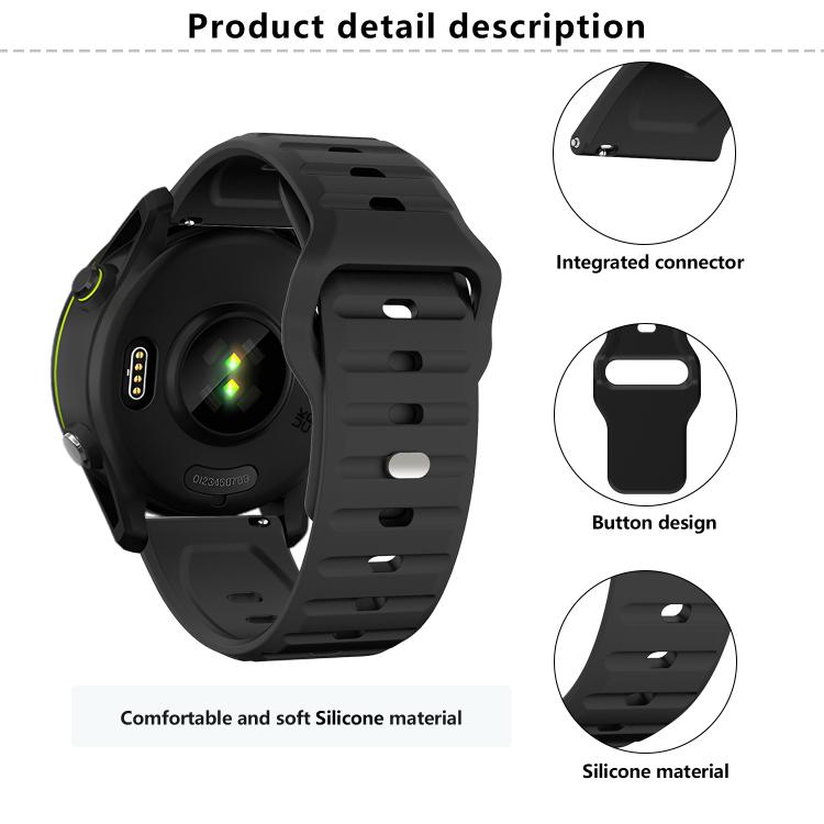 22mm Kalebol Wave Pattern Studded Buckle Silicone Watch Band(Dark Blue) - free shipping - PMc TechLife - Order now!