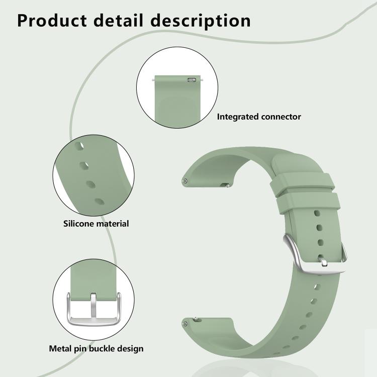 20mm Kalebol Round Tail Silicone Watch Band(Ice Green) - free shipping - PMc TechLife - Order now!