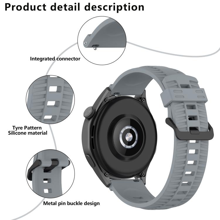20mm Kalebol Black Buckle Tire Pattern Silicone Watch Band(Black) - 20mm Bands by Kalebol | Online Shopping South Africa | PMc TechLife | Buy Now Pay Later Mobicred