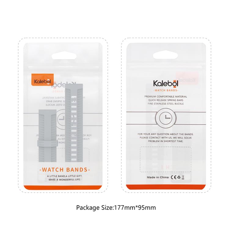 20mm Kalebol Black Buckle Tire Pattern Silicone Watch Band(Grey) - 20mm Bands by Kalebol | Online Shopping South Africa | PMc TechLife | Buy Now Pay Later Mobicred