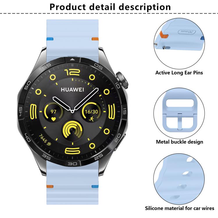 22mm Kalebol Wave Stitch Silicone Watch Band(Light Grey) - free shipping - PMc TechLife - Order now!