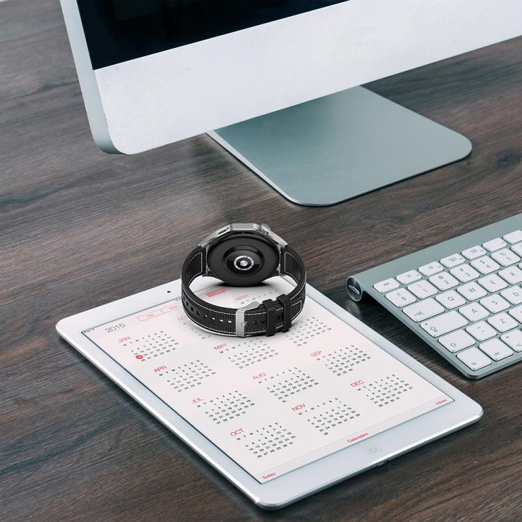 22mm Kalebol Ordinary Silver Buckle Hybrid Nylon Braid Silicone Watch Band(Black) - 22mm Bands by Kalebol | Online Shopping South Africa | PMc TechLife | Buy Now Pay Later Mobicred
