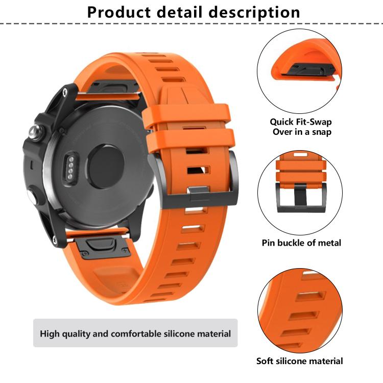 For Garmin QuickFit 26mm Kalebol Plain Texture Silicone Watch Band(Royal Blue) - free shipping - PMc TechLife - Order now!