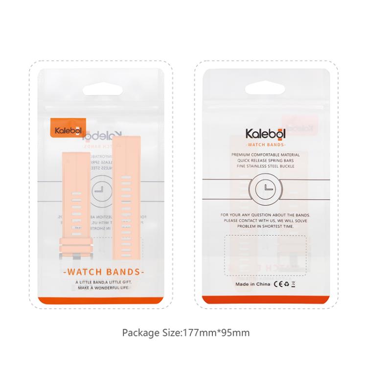 For Garmin QuickFit 22mm Kalebol Plain Texture Silicone Watch Band(White) - Watch Bands by Kalebol | Online Shopping South Africa | PMc TechLife | Buy Now Pay Later Mobicred