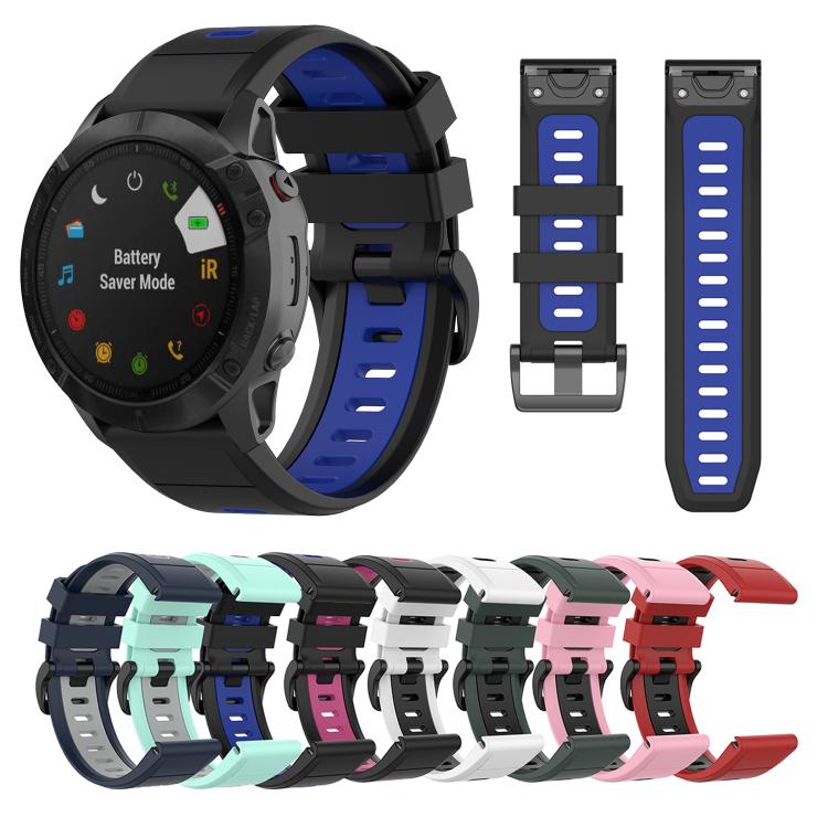 For Garmin QuickFit 20mm Kalebol Two-color Silicone Watch Band(White Black) - free shipping - PMc TechLife - Order now!