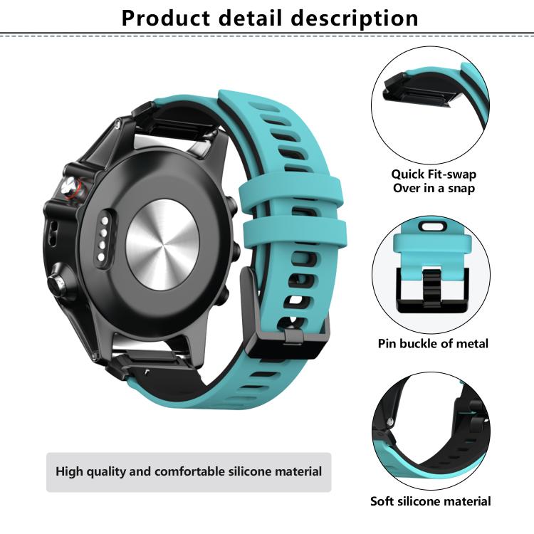For Garmin QuickFit 26mm Kalebol Two-layer Silicone Watch Band(Red Black) - free shipping - PMc TechLife - Order now!