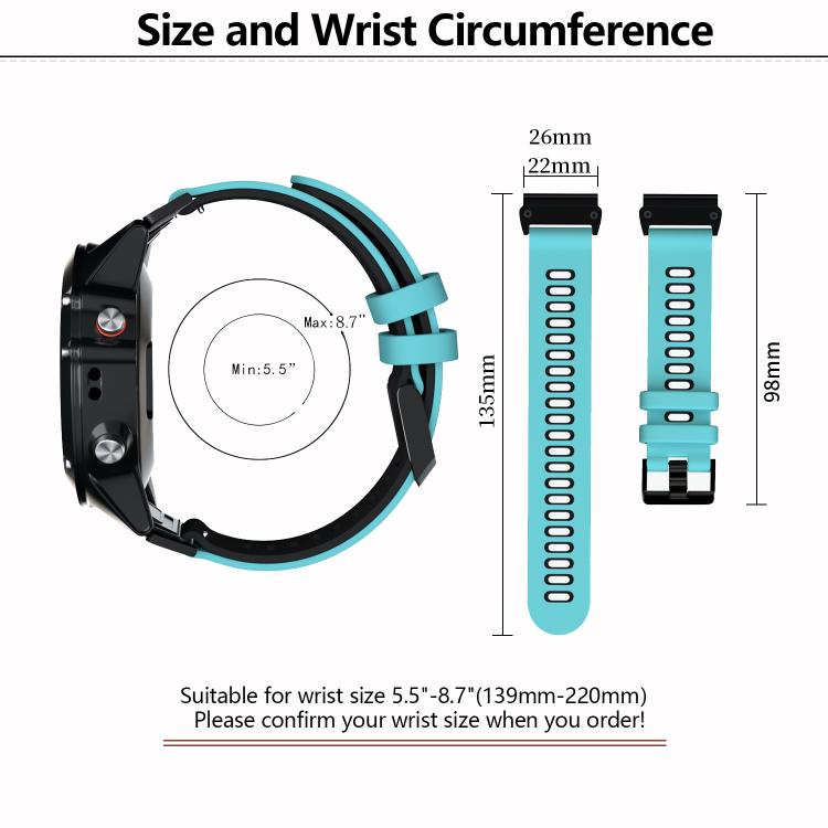 For Garmin QuickFit 26mm Kalebol Two-layer Silicone Watch Band(Green Black) - free shipping - PMc TechLife - Order now!