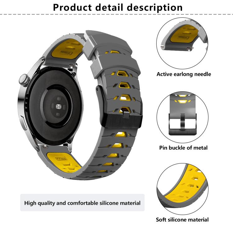 Kalebol 20mm Universal Three Row Holes Silicone Watch Band(White Black) - 20mm Bands by Kalebol | Online Shopping South Africa | PMc TechLife | Buy Now Pay Later Mobicred
