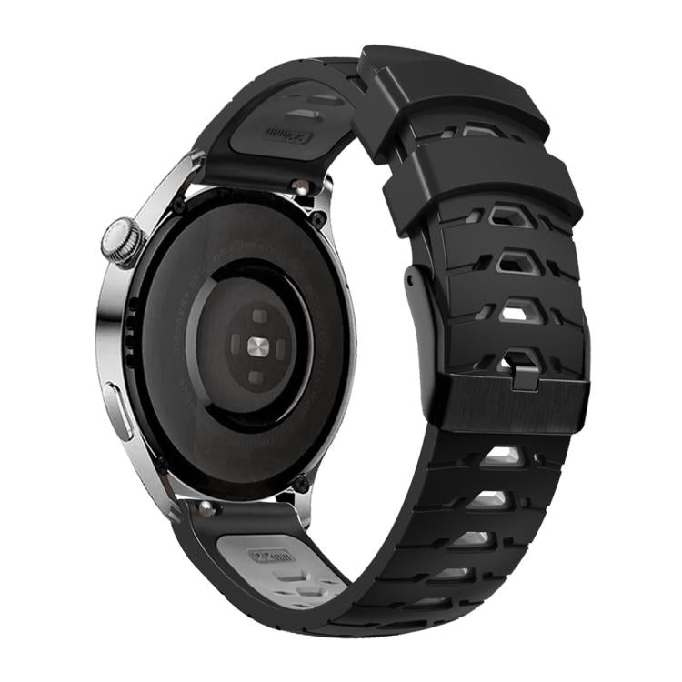 Kalebol 22mm Universal Three Row Holes Silicone Watch Band(Black Grey) - 22mm Bands by Kalebol | Online Shopping South Africa | PMc TechLife | Buy Now Pay Later Mobicred