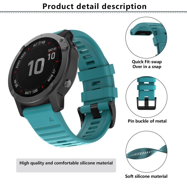 For Garmin QuickFit 26mm Kalebol Concave Texture Silicone Watch Band(Grey) - free shipping - PMc TechLife - Order now!