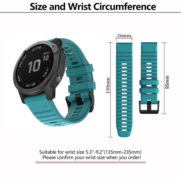 For Garmin QuickFit 26mm Kalebol Concave Texture Silicone Watch Band(Teal) - free shipping - PMc TechLife - Order now!