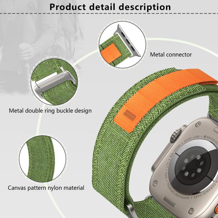 For Apple Watch 46mm / 49mm / 45mm / 44mm Kalebol Canvas Pattern Nylon Loop Strap(Light Blue) - Watch Bands by Kalebol | Online Shopping South Africa | PMC TechLife | Buy Now Pay Later Mobicred
