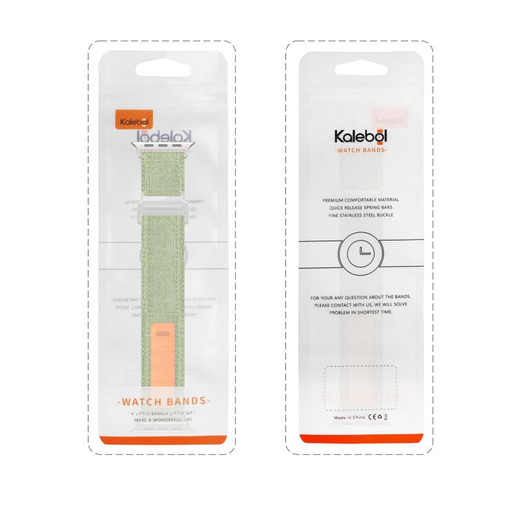 For Apple Watch 46mm / 49mm / 45mm / 44mm Kalebol Canvas Pattern Nylon Loop Strap(Light Grey) - Watch Bands by Kalebol | Online Shopping South Africa | PMC TechLife | Buy Now Pay Later Mobicred