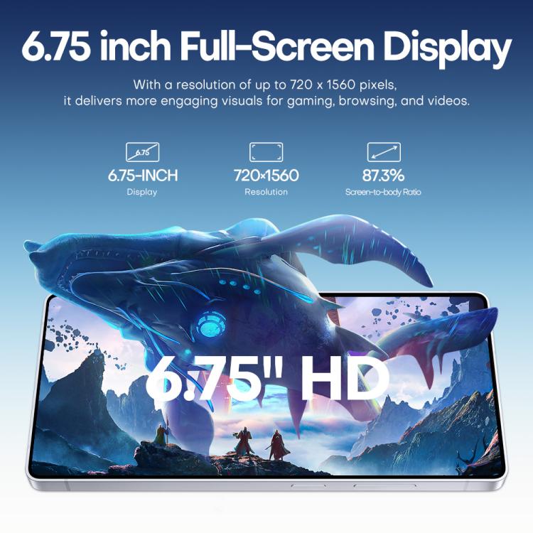 F102 / S25 Ultra, 4GB+64GB, 6.75 inch Android 11 MTK6762 Octa Core, Network: 4G, Dual SIM, Support Wireless Charging, Plug:EU Plug(Titanium Grey) - free shipping - PMc TechLife - Order now!
