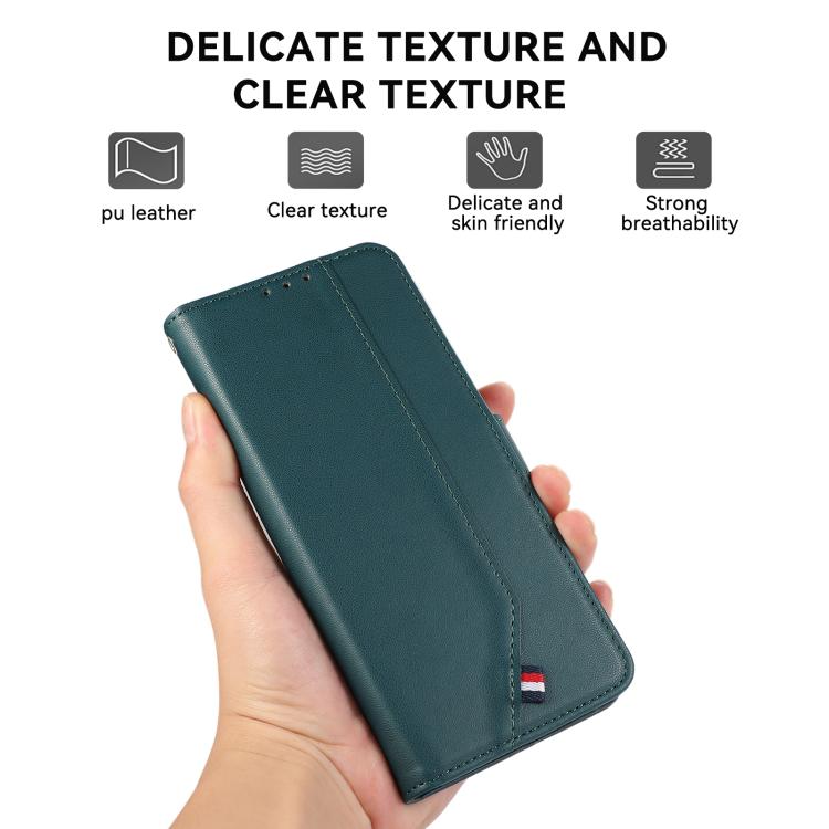 For iPhone 17 Air ABEEL Delicate Texture Splicing RFID Leather Phone Case(Green) - free shipping - PMc TechLife - Order now!