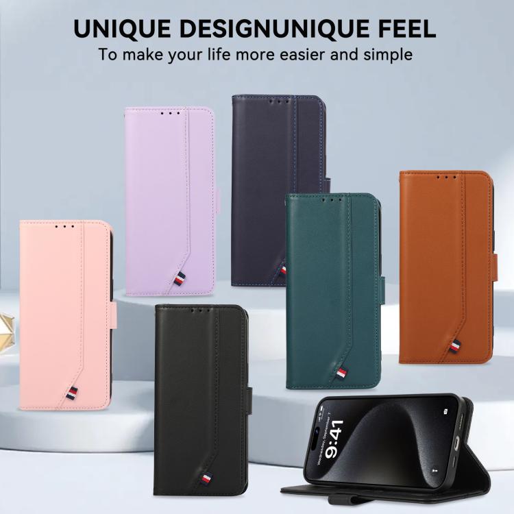 For iPhone 17 Pro ABEEL Delicate Texture Splicing RFID Leather Phone Case(Brown) - free shipping - PMc TechLife - Order now!