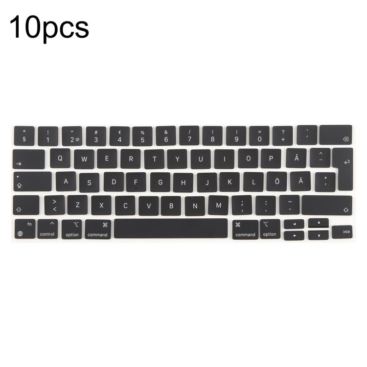 For MacBook A2251 A2289 A2238 A2338 10pcs UK Big Enter Version Keycaps, Language:Sweden - free shipping - PMc TechLife - Order now!