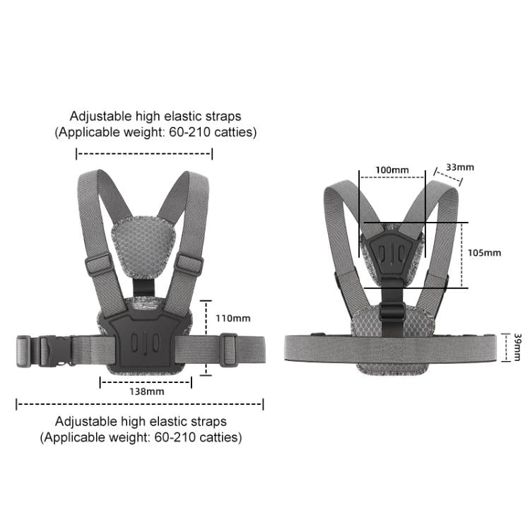 3 in 1 Quick Release Body Mount Belt Chest Strap with Mount & Screw(Grey) - free shipping - PMC TechLife - Order now!