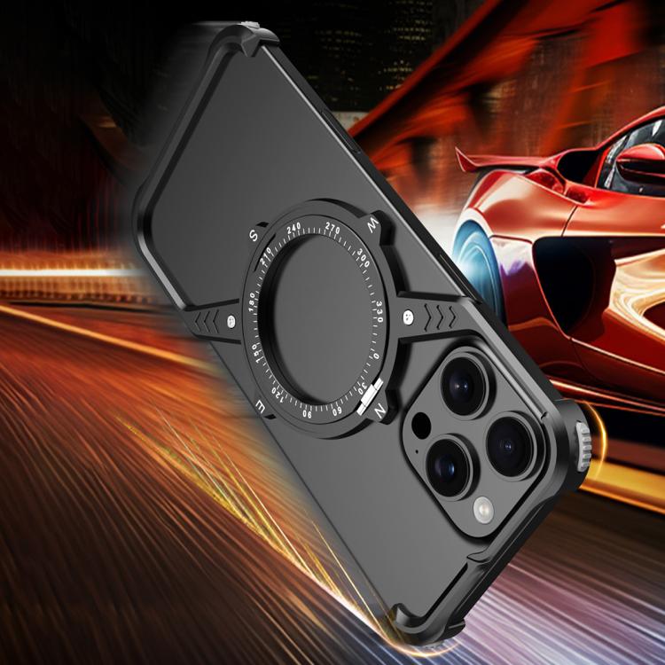 For iPhone 13 Pro Max S Shaped 360 Holder Airbag Frameless MagSafe Metal Phone Case(Space Gray) - free shipping - PMC TechLife - Order now!