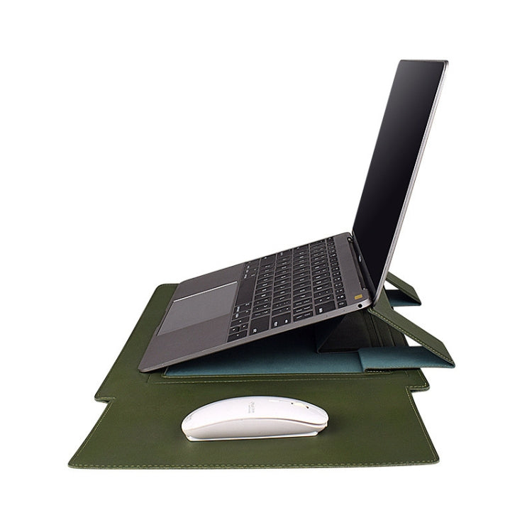 PU05 Sleeve Leather Case Carrying Bag for 13.3 inch Laptop(Green) - free shipping - PMC Jewellery - Order now!