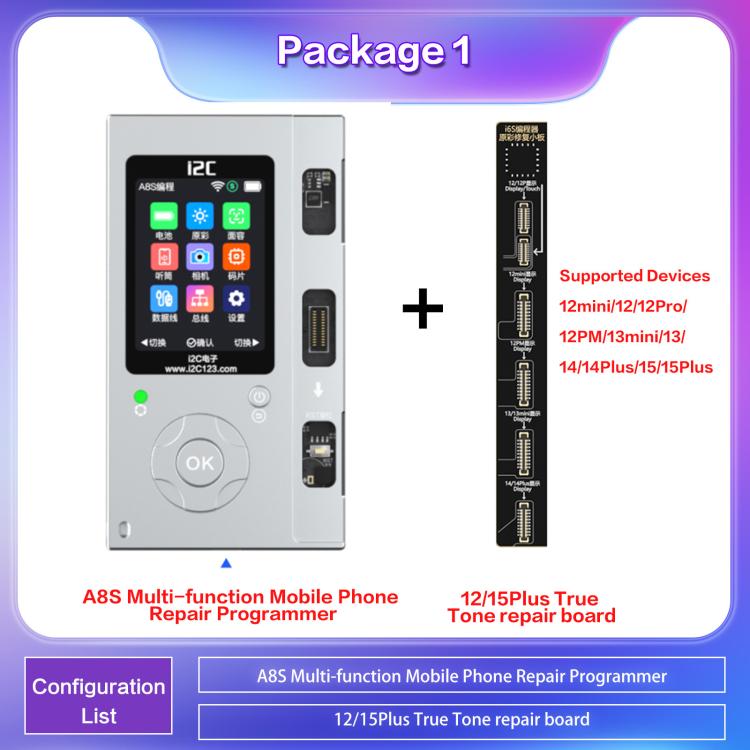 i2C A8S Multi-function Phone Repair Programmer, Model:Host+12-15 Plus True Tone Board - free shipping - PMC TechLife - Order now!