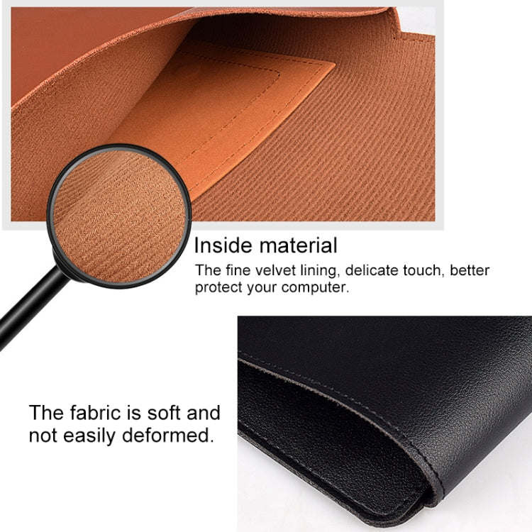 PU05 Sleeve Leather Case Carrying Bag with Small Storage Bag for 13.3 inch Laptop(Yellow) - free shipping - PMC Jewellery - Order now!