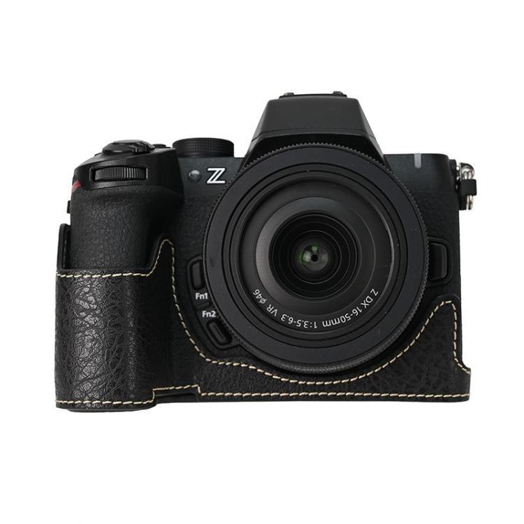 For Nikon Z50II Litchi Texture PU Leather Camera Half Case Base(Black) - free shipping - PMC TechLife - Order now!