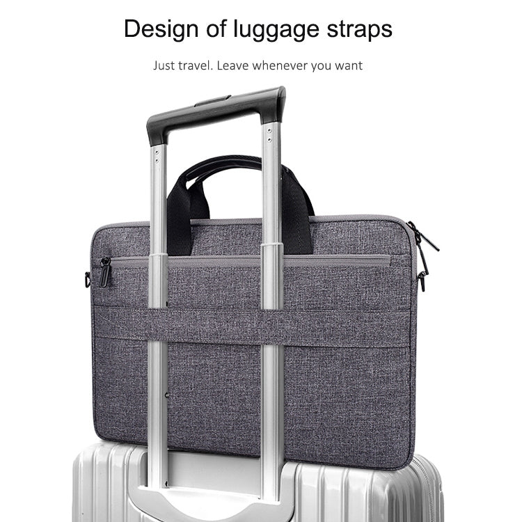 ST08 Handheld Briefcase Carrying Storage Bag with Shoulder Strap for 14.1 inch Laptop(Black) - 14.1 inch by PMC Jewellery | Online Shopping South Africa | PMC Jewellery | Buy Now Pay Later Mobicred