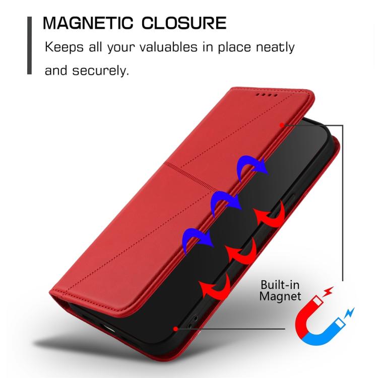 For iPhone 17 Pro Strong Magnetic Frosted Flip Leather Phone Case(Red) - free shipping - PMc TechLife - Order now!