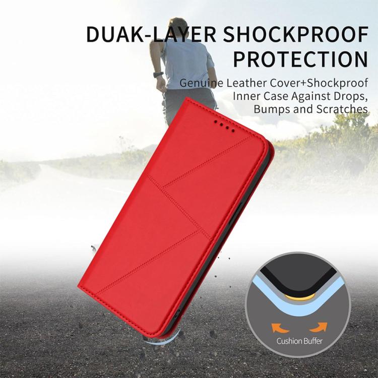 For iPhone 17 Pro Strong Magnetic Frosted Flip Leather Phone Case(Red) - free shipping - PMc TechLife - Order now!