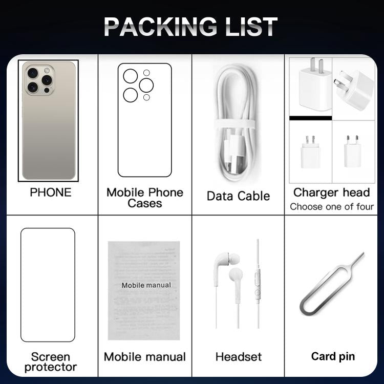 I16 Pro Max / VD1, 3GB+32GB, 6.8 inch Android 10 MTK6753 Octa Core, Network: 4G, Dual SIM, Plug:EU Plug(White) - free shipping - PMc TechLife - Order now!