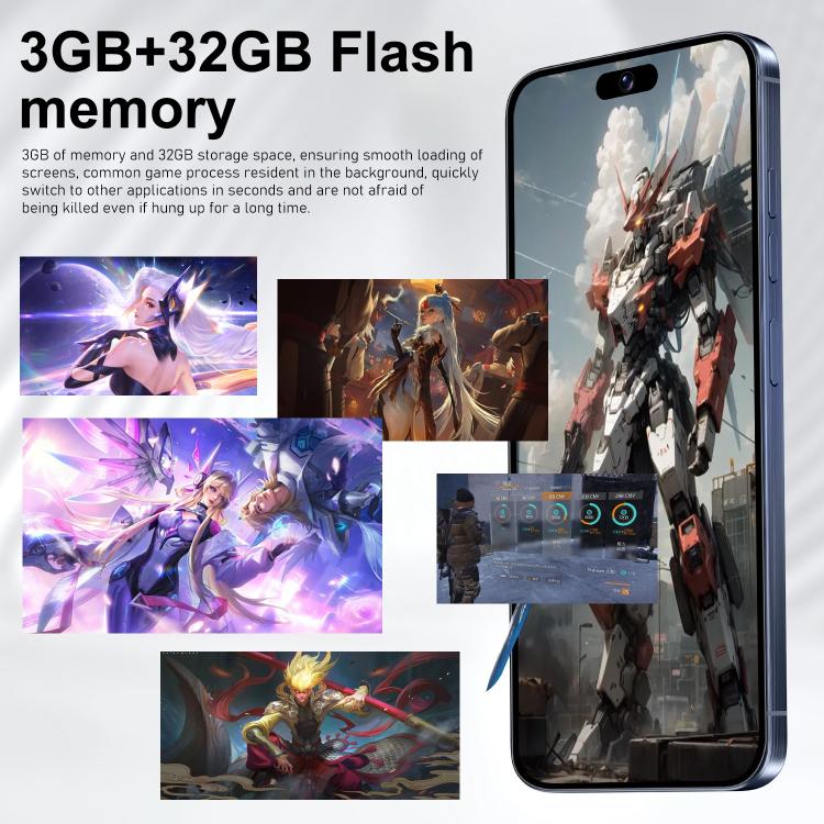 I16 Pro Max / VD1, 3GB+32GB, 6.8 inch Android 10 MTK6753 Octa Core, Network: 4G, Dual SIM, Plug:AU Plug(Blue) - free shipping - PMc TechLife - Order now!
