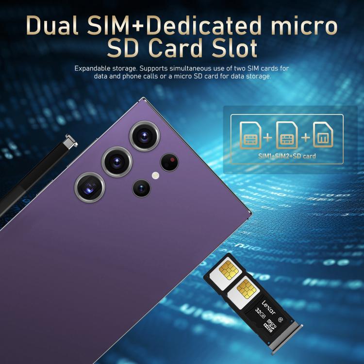 S24 Ultra / S7, 4GB+128GB, 6.75 inch Android 10 MTK6750 Octa Core, Network: 4G, Dual SIM, Plug:US Plug(Black) - free shipping - PMc TechLife - Order now!
