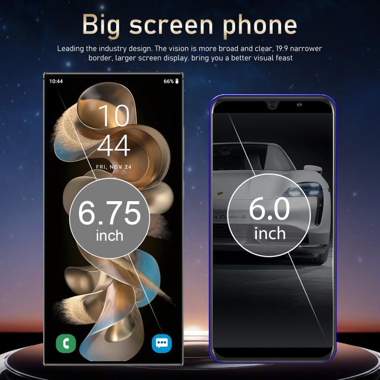 S24 Ultra / S7, 4GB+128GB, 6.75 inch Android 10 MTK6750 Octa Core, Network: 4G, Dual SIM, Plug:US Plug(Black) - free shipping - PMc TechLife - Order now!