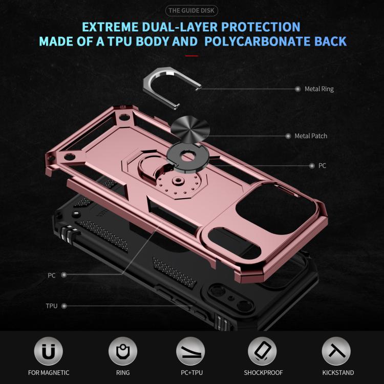 For iPhone 17 Air Shockproof TPU Hybrid PC Phone Case with Holder(Rose Gold) - free shipping - PMc TechLife - Order now!