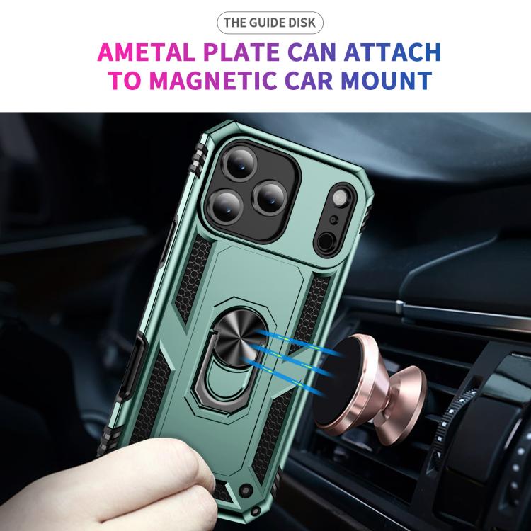 For iPhone 17 Air Shockproof TPU Hybrid PC Phone Case with Holder(Dark Green) - free shipping - PMc TechLife - Order now!