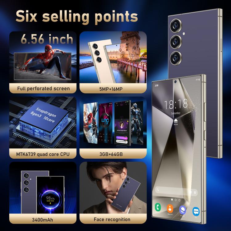 C24 Pro / S3-3, 3GB+64GB, 6.56 inch Android 10 MTK6739 Quad Core, Network: 4G, Dual SIM, Plug:US Plug(Black) - free shipping - PMc TechLife - Order now!