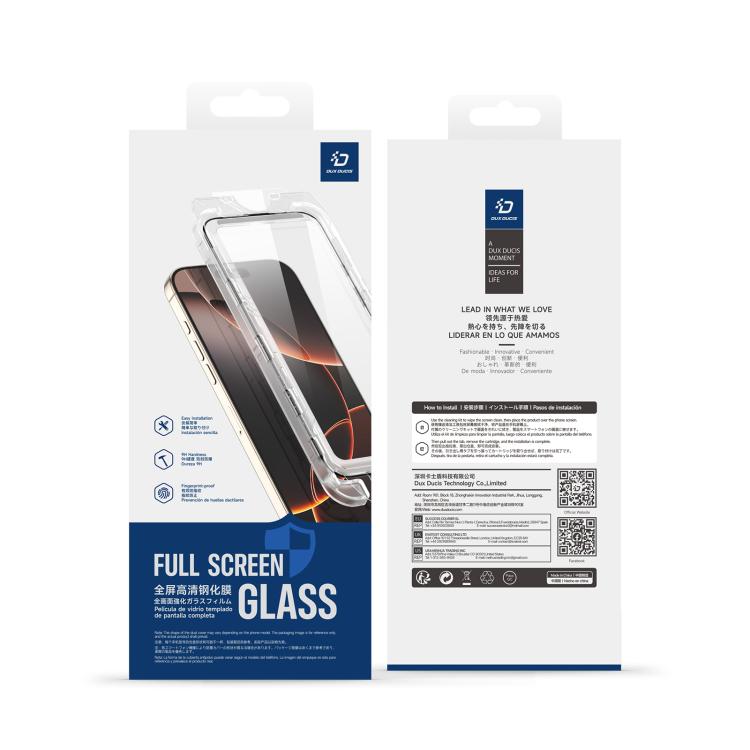 For iPhone 16e DUX DUCIS Roga Series 2.5D HD Fully Transparent Tempered Screen Protector with Dust Removal Quick-Attach Box - free shipping - PMc TechLife - Order now!