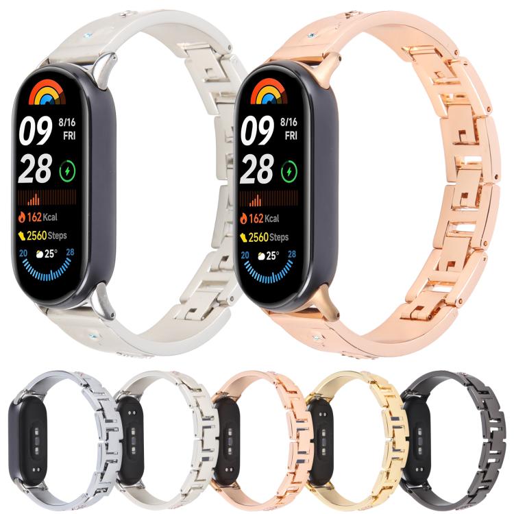 For Xiaomi Smart Band 9 / 8 Diamond Quick Release Chain Bracelet Metal Watch Band(Silver) - free shipping - PMC TechLife - Order now!