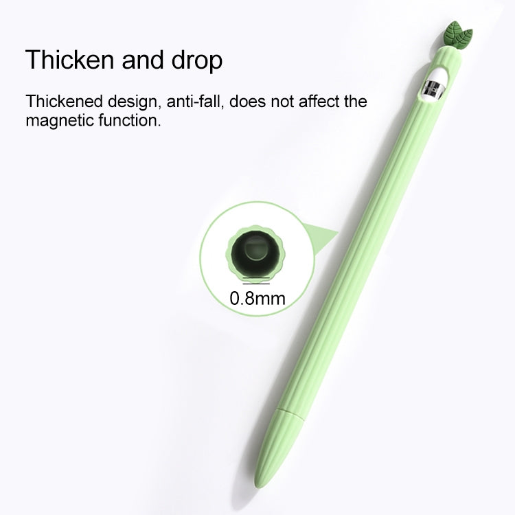 For Apple Pencil 1 Contrasting Color Mint Leaf Silicone Non-slip Protective Cover(Yellow) - Pencil Accessories by PMC Jewellery | Online Shopping South Africa | PMC Jewellery | Buy Now Pay Later Mobicred