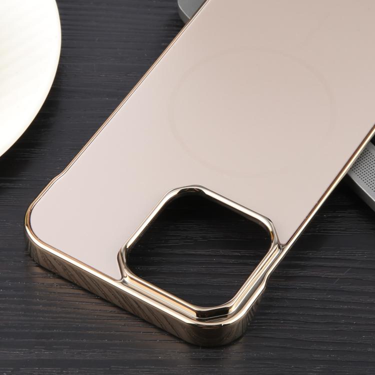 For iPhone 16e Electroplating Frameless Frosted Anti-Glare PC MagSafe Phone Case(Desert Gold) - free shipping - PMC TechLife - Order now!
