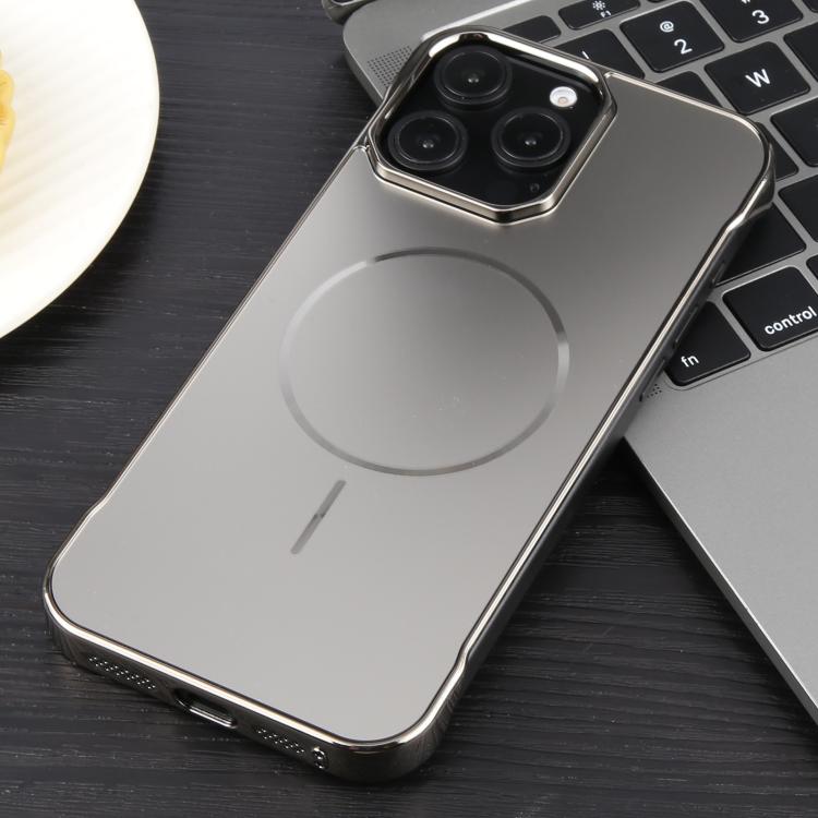 For iPhone 16 Pro Electroplating Frameless Frosted Anti-Glare PC MagSafe Phone Case(Titanium Gray) - free shipping - PMC TechLife - Order now!