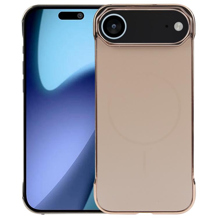 For iPhone 17 Air Electroplating Frameless Frosted Anti-Glare PC MagSafe Phone Case(Desert Gold) - free shipping - PMC TechLife - Order now!