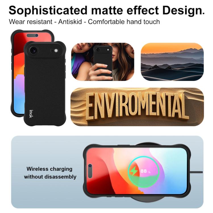 For iPhone 17 Air imak Shockproof Airbag TPU Phone Case(Matte Black) - iPhone 17 Air Cases by imak | Online Shopping South Africa | PMC TechLife | Buy Now Pay Later Mobicred