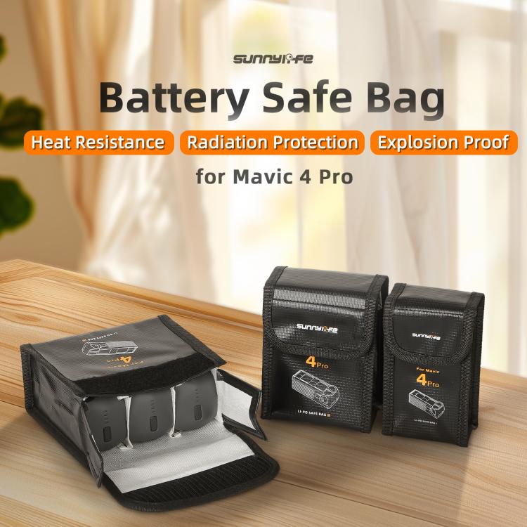 For DJI Mavic 4 Pro Sunnylife Battery Explosion-proof Safe Bag Protective Li-Po Safe Bag(For 1pc Battery) - free shipping - PMC TechLife - Order now!