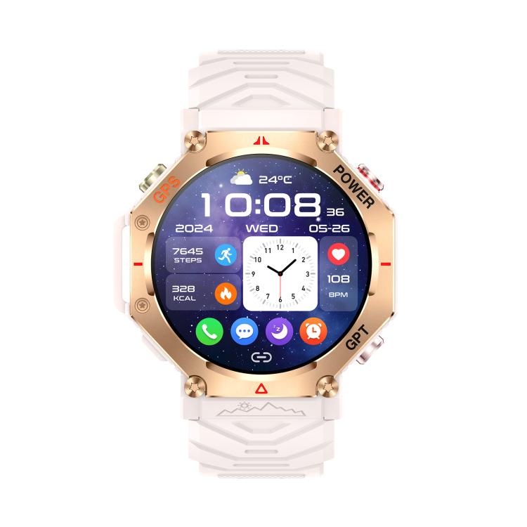 KC91 1.39 inch IPS Screen 3ATM Outdoor GPS Smart Watch with Flashlight(Pink) - Smart Watches by PMC TechLife | Online Shopping South Africa | PMC TechLife | Buy Now Pay Later Mobicred