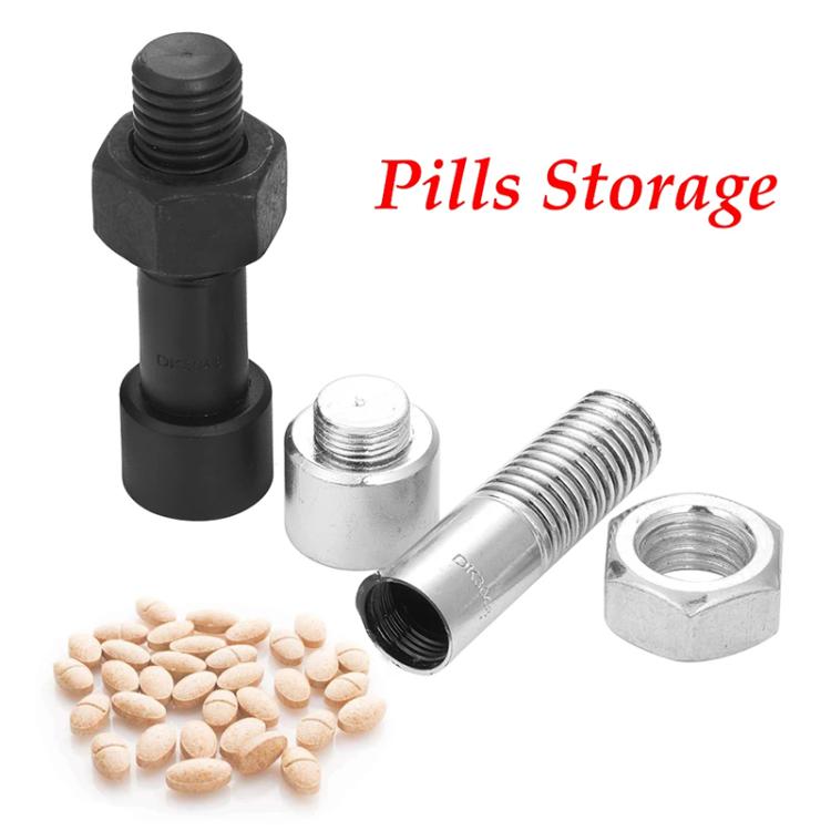 Simulation Spare Tire Screw Capsule Medicine Storage Tank Pill Storage Organizer(Black) - free shipping - PMC TechLife - Order now!