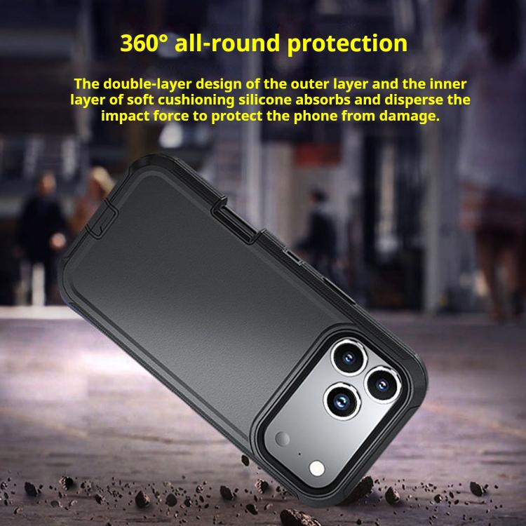 For iPhone 17 Air Kalebol Shockproof PC Hybrid TPU Phone Case with Back Clip(Black) - free shipping - PMC TechLife - Order now!
